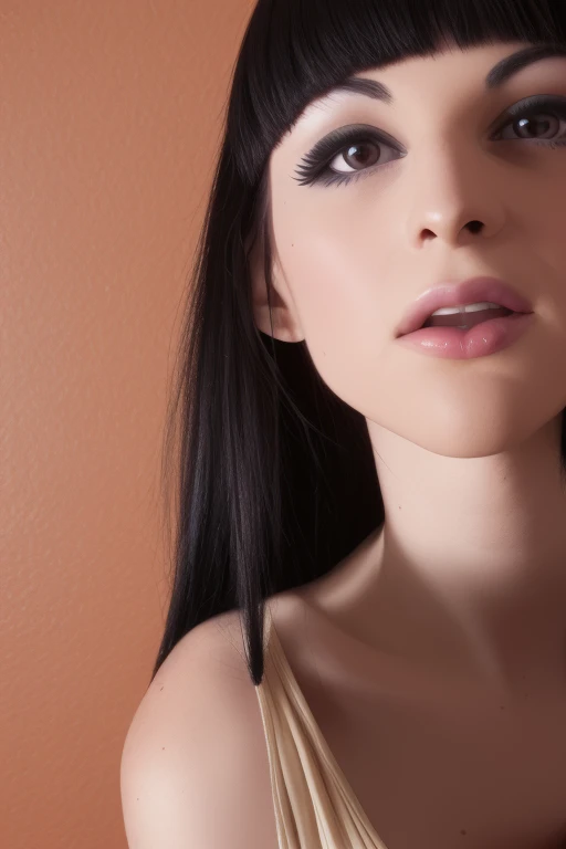 deep neckline, collarbone, white apron, bare shoulders,
Black hair, brown eyes, bangs, voluminous hairstyle,
1 girl, 30 years old, Young woman, Beautiful finger, Beautiful long legs, Beautiful body, Beautiful nose, beautiful feet, Beautiful character design, perfect eyes, perfect face, expressive eyes,
looking at the viewer, in the center of the image, (Upper_body), (close-up), (Focus on her face),
official art, extremely detailed CG unity 8k wallpaper, perfect lighting, brightly colored front lighting, glowing skin, horror art, dread, action shot of a scary ghost chasing the viewer, dynamic racing, in an apocalyptic desert, creepy, white dress, disconcerting, disturbing, terrifying, (horror lighting), dynamic (((action:0.9))), a woman standing on a completely red background, from the side of a wall, full length
(masterpiece: 1.0), (best_quality: 1.0), ultra-high resolution, 4K, ultra-detailed,
photography, 8K, HDR, high resolution, absurd:1.2, Kodak portra 400, film grain, blurred background, bokeh:1.2, lens flare, (vibrant_color:1.2)
(Beautiful, big_breasts: 1.4), (beautiful_face: 1.5), (narrow_waist), transgender