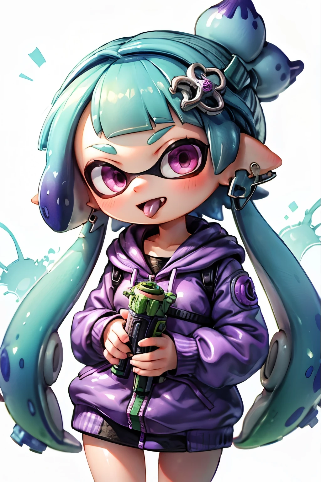 tongue，Splatoon Girl、Earrings，