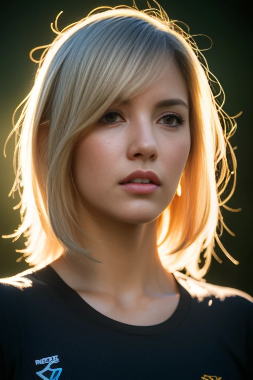 Hyperrealist portrait of female by david hockney and alphonse mucha,fantasy art, photo realistic, dynamic lighting, artstation, poster, volumetric lighting, very detailed faces, 4 k, award winning,, 1girl, in the dark, deep shadow, low key,cowboy shot,(official clothing:1.4) ,long hair,white hair,