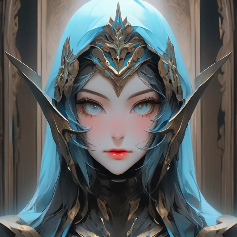 a symmetrical face, helmet, mask, detailed face, beautiful eyes, beautiful lips, high quality, photorealistic, vibrant colors, cinematic lighting, digital art, concept art