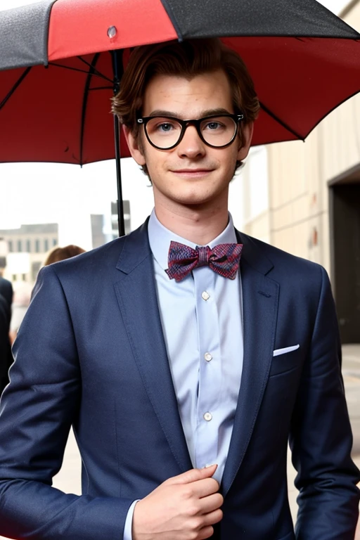 Andrew Garfield: Jimmy Olsen: Jared Padalecki: bow tie: Joe Keery: nerdy glasses: librarian: umbrella: