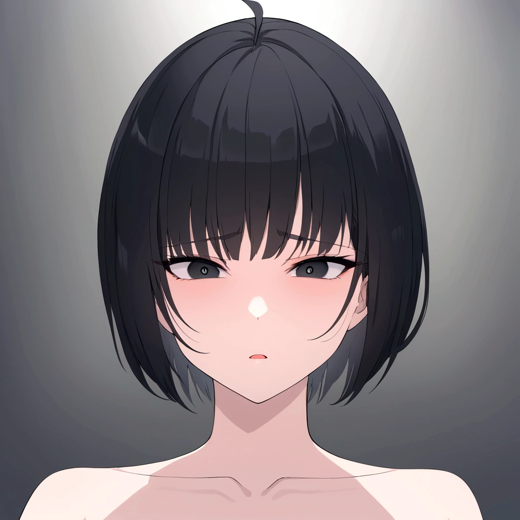 naked,Black Hair,black eye,short hair,Ahe-face,Climax face