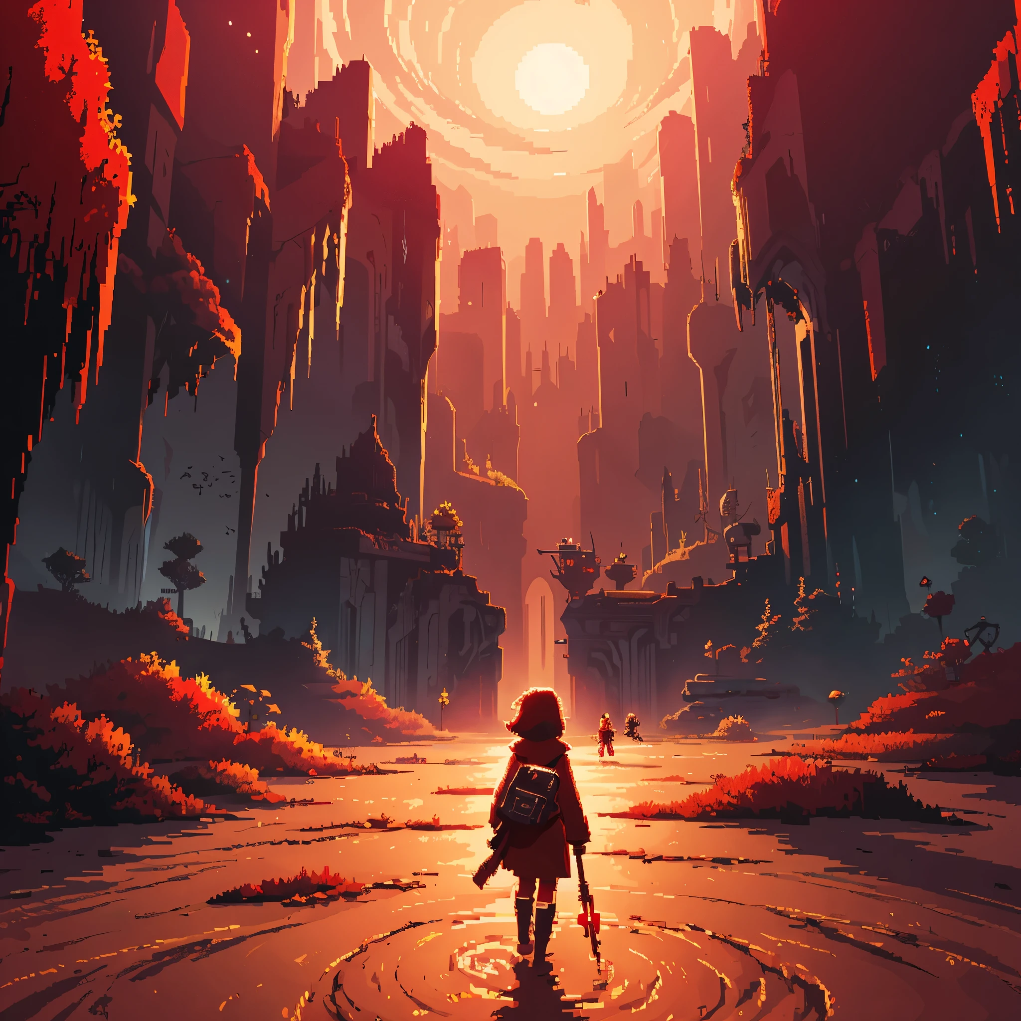 (masterpiece, highest quality, highest quality), pixel,pixel art,Journey,Red Bit