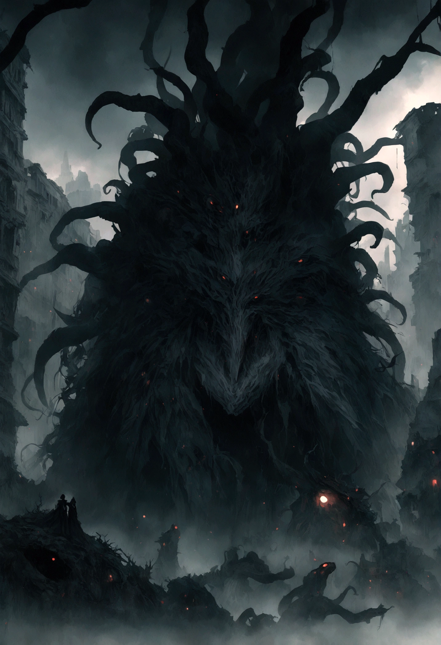 best quality,4k,High resolution,masterpiece:1.2,Extremely detailed,Practical:1.37,HDR,Ultra HD,Studio Lighting,portrait,fear,Goethe,Haunted,horrible的,gloomy,Nightmare,inauspicious,horrible,dark,Diabolical,amazing,Creepy,Surrealism,Ferocious beasts,Tentacles,Cosmic Entity,intense,Twisted,horrible的骷髅杰克,otherworldly scenery,Ruined City,Ancient ruins,Latent shadows,Spooky atmosphere,majestic dark wings,inauspicious預感,Overwhelming power,Ethereal Light,Sinister existence,emerging from darkness,Nightmare Realm,abyss depth,Surrealism艺术,夜空布满了horrible的星星,Magnificent,Dull shadows,Surprise element,unfathomed,Dimensions exceed,崇高的fear,Explore the unknown