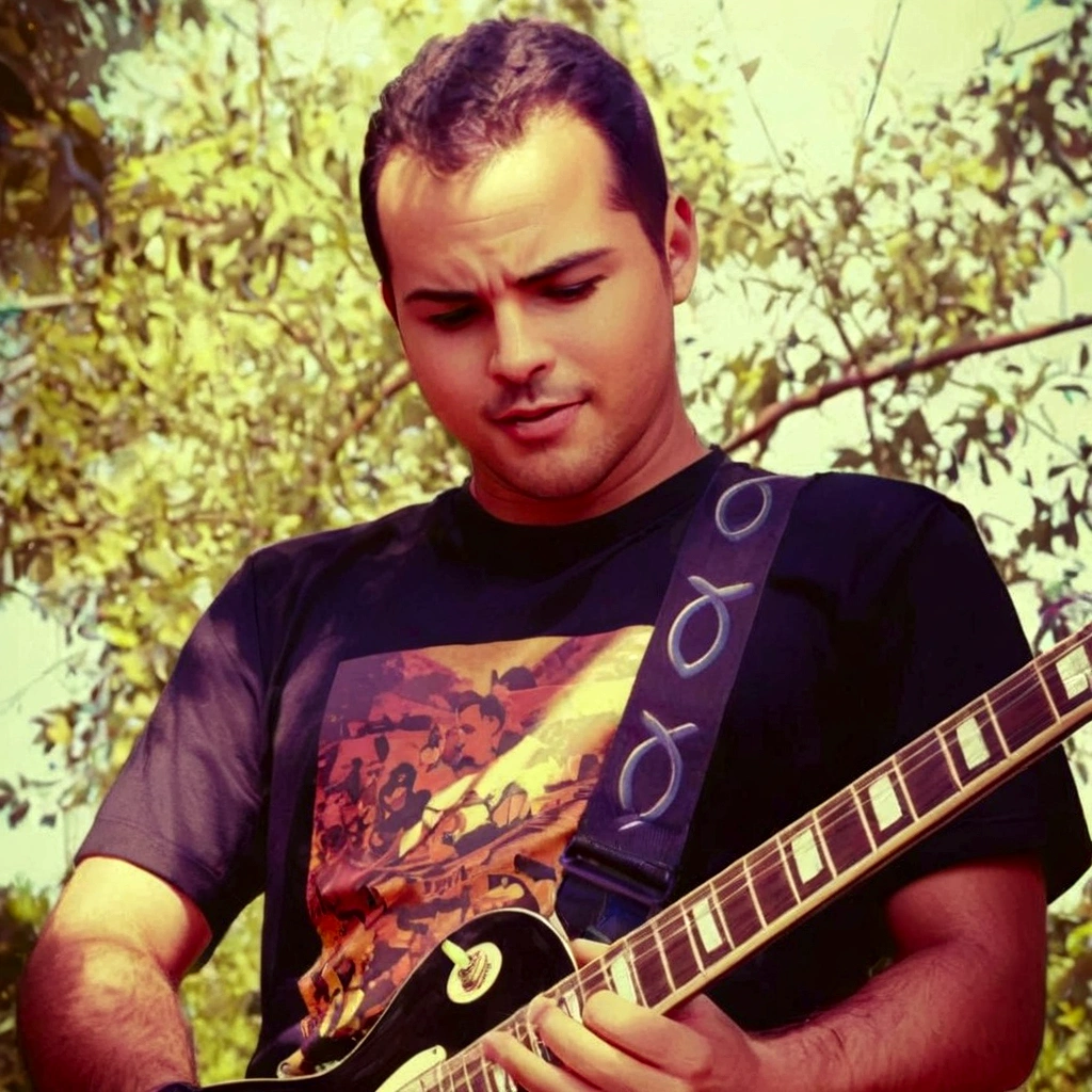 magine um homem no estilo Disney Pixar 3D usando uma camisa preta, black pants and black All Star sneakers. He&#39;s on stage at a show, holding the microphone with one hand while singing. The stage is lit by bright lights, and a lively crowd is watching as he performs with passion and energy. The man has a determined and charismatic expression, captivating the audience with his performance as a vocalist.