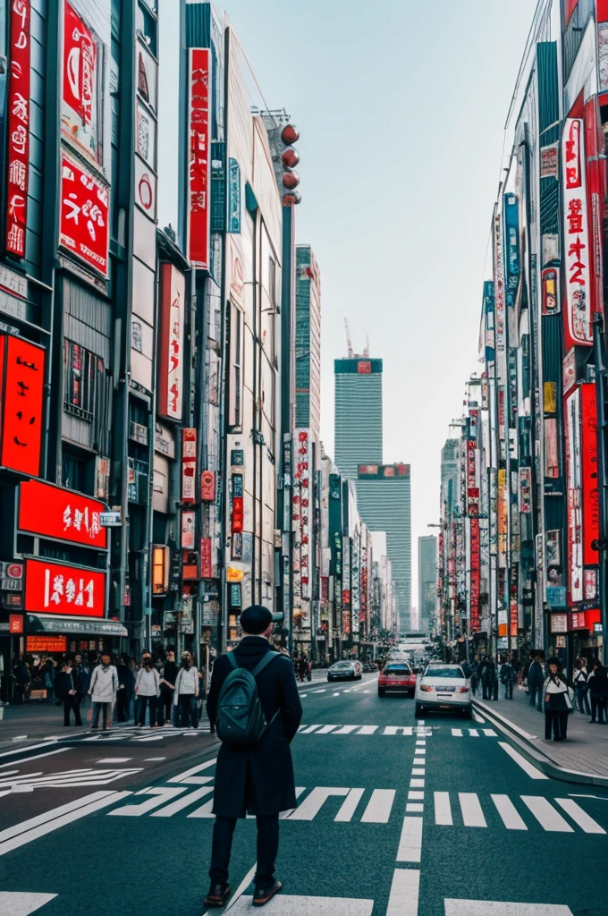 Ciudad de tokio con turista