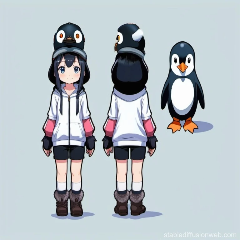 Adelie penguin headgear