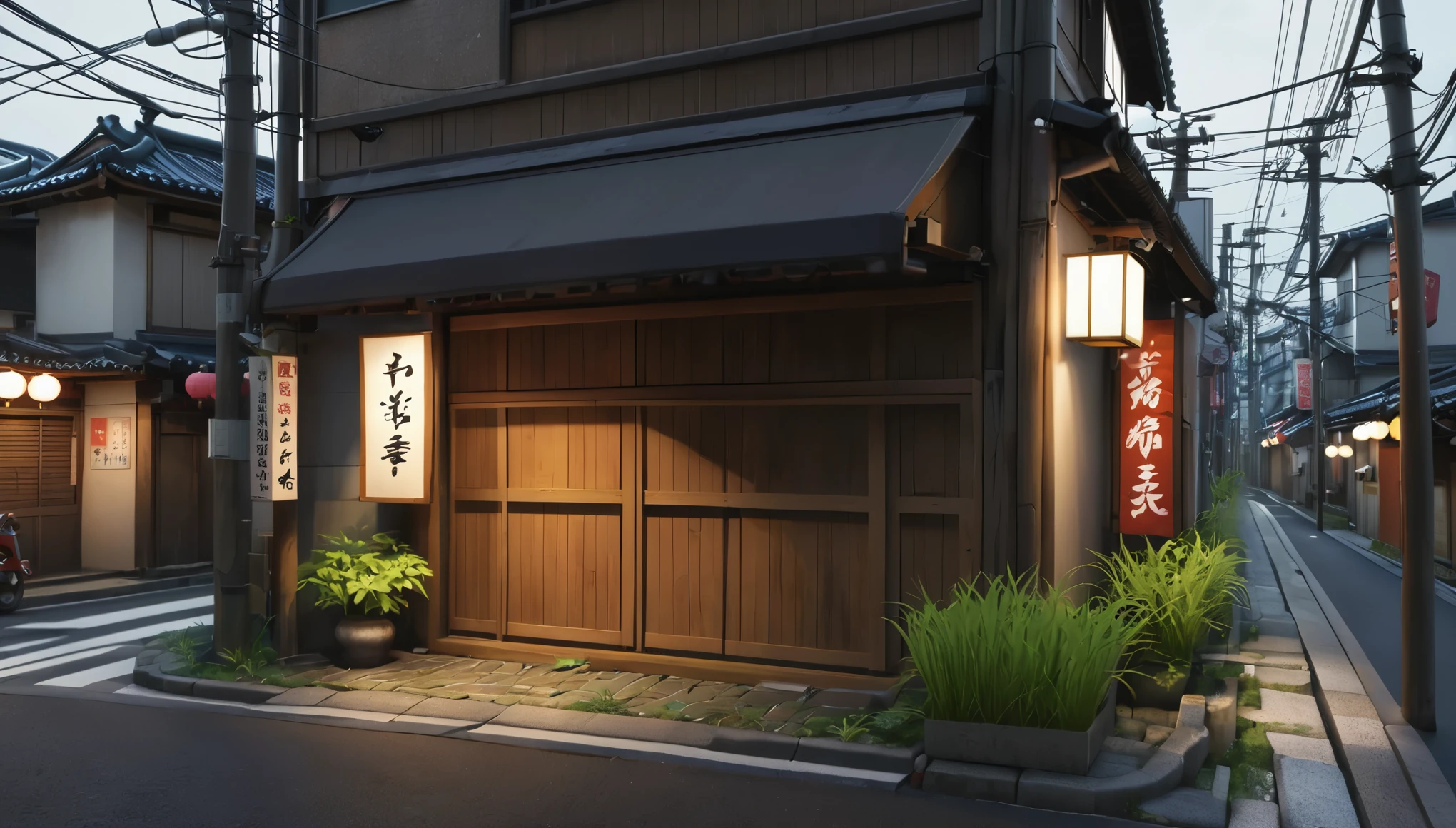 Realistic background, anime wallpaper, anime scene, anime scenery, anime style, anime vibe, anime, Japan, High details, 最high quality, masterpiece, The finer details, High detail, Many details, Shine, Super detailed, narrow Japanese Urban street, Japanese Store sign, Japanese signs, Japanese banner, banner, 植wood鉢, plant, wood, Grass, Cobblestone Street, Garbage can, night, dark, Street lamp,, (Realistic,photoRealistic:1.37), narrow anime street, Urban, compact, Japanese convience store, Glass window, Store sign, Billboard, Street lamp, Street lamp, night間, dark, night中, (最high quality,4K,8k,High resolution,masterpiece:1.2),Super detailed, praise, praise vibe, praise stlye, night間, dark, Dramatic Weather, it's raining, heavy rain, puddle, Raindrops, modern Japanese architecture, no one in sight, (no one: 1), Conceptual Art, anime, anime style, Shine, Shine光, reflected light, Cinema Lighting, 超High resolution, masterpiece, Super detailed, High details, high quality, 最high quality, High resolution