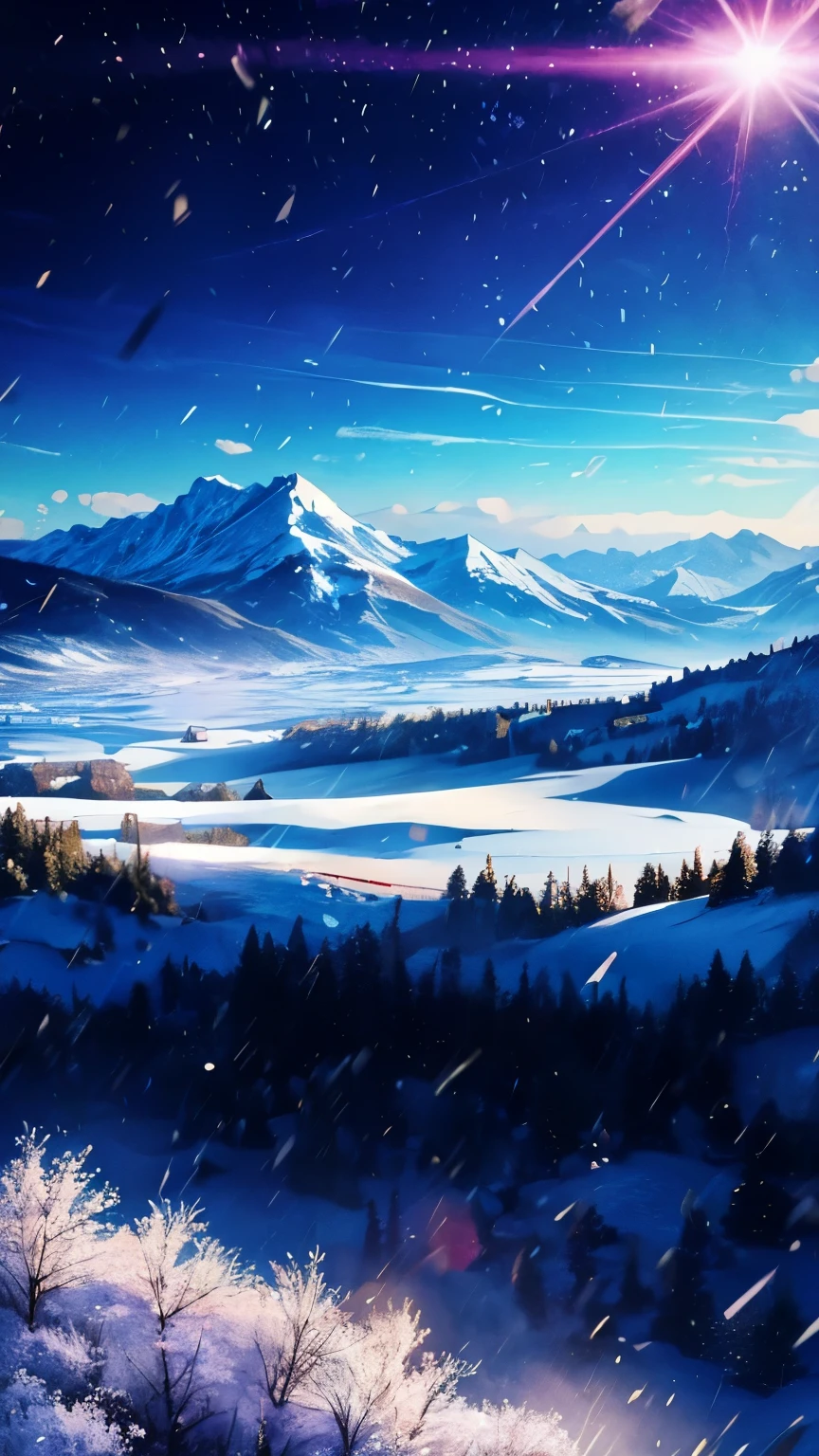 logo、masterpiece、8k、Tabletop、RAW Photos、wonderful、最high quality、フォトGenuineでVery detailedなCG統合8k壁紙、high quality、Very detailed、Narrative poem、Particle Effects、Dynamic Effects、Character border depth、Cinematic Light、Lens flare、Ray Tracing、Tabletop、Genuine、Ultra-high resolution、Fantasy、night、Wind、darkness、雪とFrost、Frozen Winter Day、Snow Capped Mountainや森、Frost、Snow Capped Mountain々、Frostに覆われた木々The beauty and brilliance of、A tranquil and beautiful grassland in a world of ice and snow、Vast land、Lakeside、wonderful景色、美しい自然のWind景、night空、Wind、cherry blossoms、cherry blossoms花びら舞っている、cherry blossoms吹雪、Falling petals