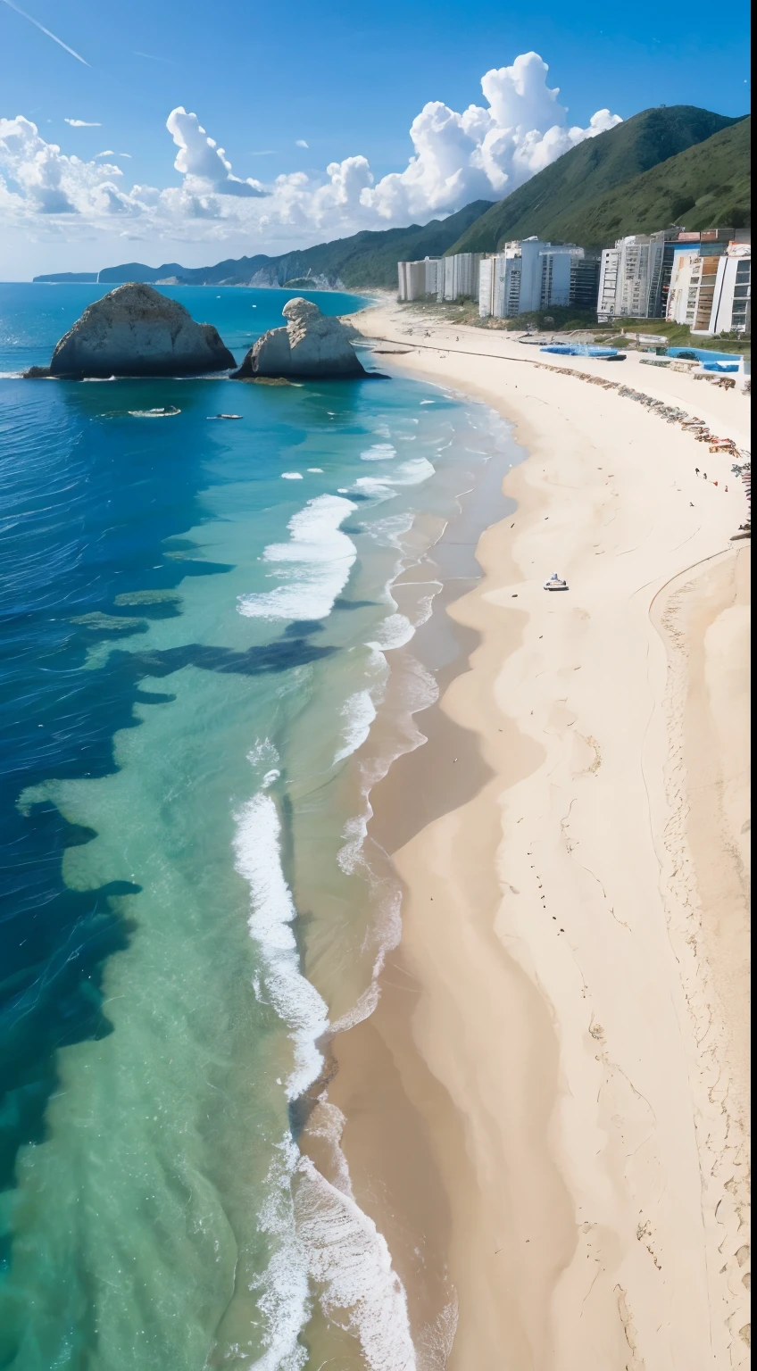 Bright, clear sea and sandy beach