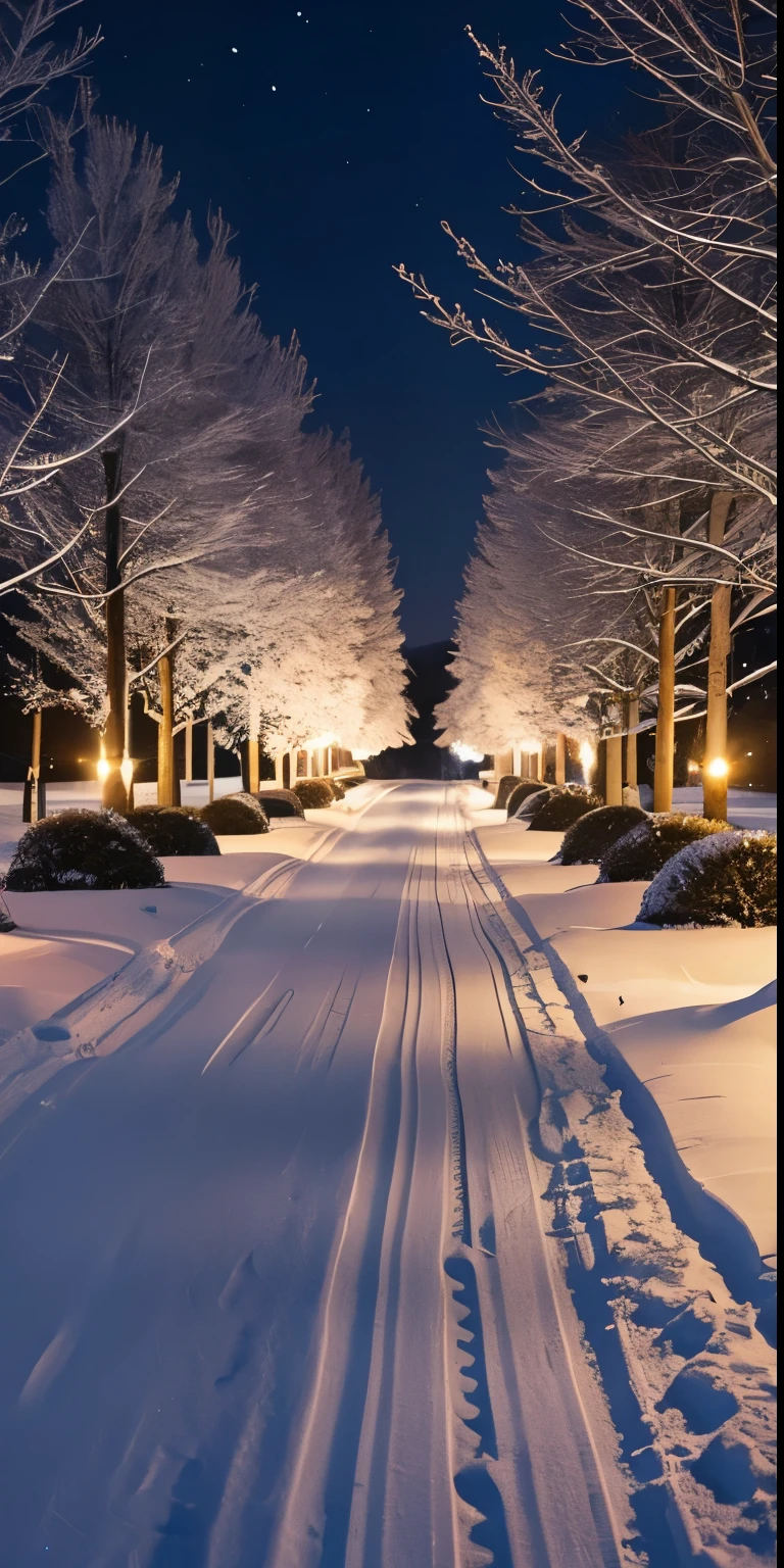 Countryside Snow、night