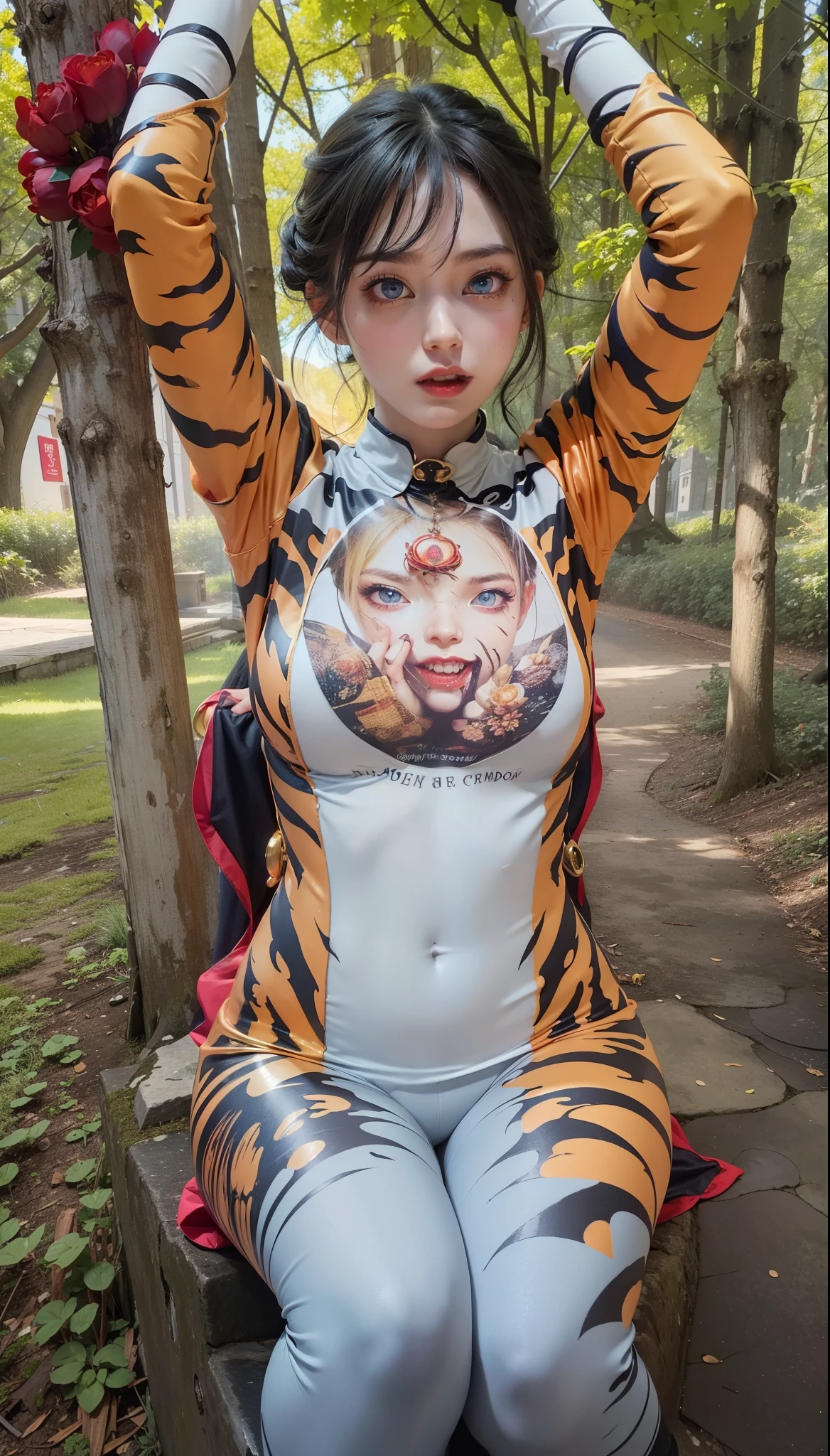Detailed image quality,Pandora the Witch,wing, Succubus Theme,堕落Angel,Excellent,scary,Secret Terror,Tentacles,With eyes,Uncanny Valley Effect,Beast Blood Moon,skeleton,vampire,Hellfire,Dark Queen,Angel,magician magic witch,Angel,Eyes are blue(Pupils as deep as the starry sky),Tiger skin tights,Superhero combat suit,Tiger Orc