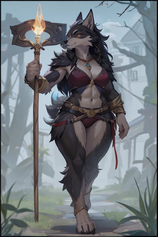 realista, obra maestra, mejor calidad, Antro Lobo, femenino, Cara bastante femenina, furry femenino, nariz canina, senos grandes , pelo negro trenzado, Estilo mujer loba, pluma en el pelo, llanuras abiertas, solo pelaje , pastos de pradera, sin atuendos, 2d