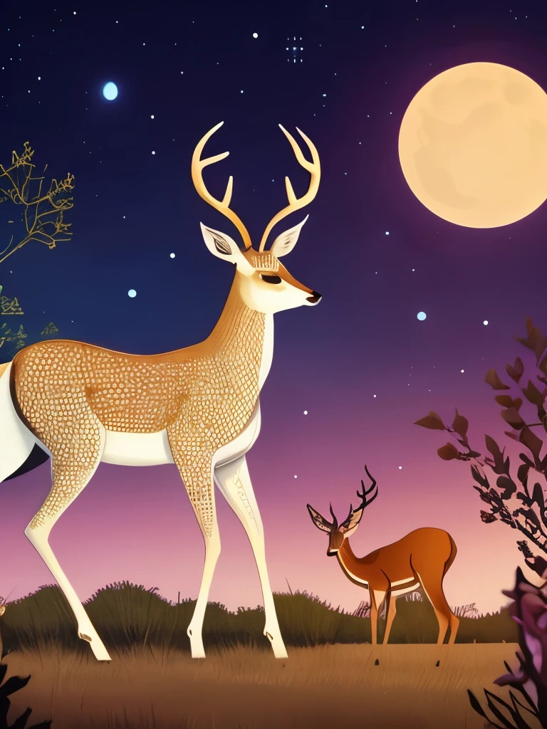 a painting of a deer with a large antelope in its antelope's antelope, jen bartel, beeple and jeremiah ketner, art contest winner on behance, by Caroline Chariot-Dayez, anthropomorphic deer, by amy sol, ✨🕌🌙, by Hsiao-Ron Cheng, an anthropomorphic deer, by Jeremiah Ketner