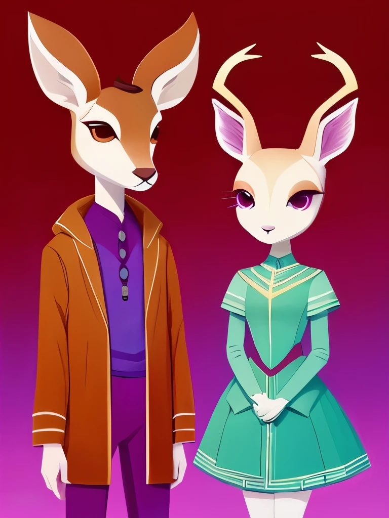 a painting of a deer with a large antelope in its antelope's antelope, jen bartel, beeple and jeremiah ketner, art contest winner on behance, by Caroline Chariot-Dayez, anthropomorphic deer, by amy sol, โจ๐๐, by Hsiao-Ron Cheng, an anthropomorphic deer, by Jeremiah Ketner
