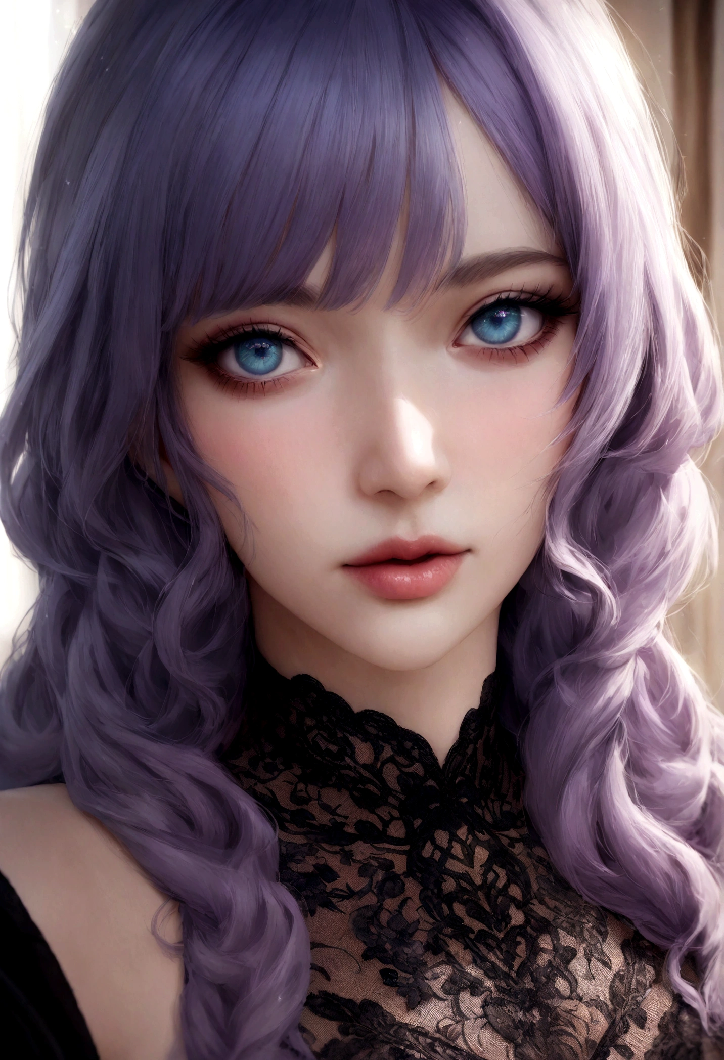 arafed femme pleinement , fille sexy aux yeux bleus, ultra realistic, Meticulously detailed, Portrait de Sophie Mudd, cheveux blonds et grands yeux, selfie d&#39;une jeune femme, Yeux de chambre, violette myers, sans maquillage, maquillage naturel, regarder directement la caméra, visage avec artgram, maquillage subtil, superbe photo de tout le corps à genoux sur le lit, dans la chambre, Medium to large bust