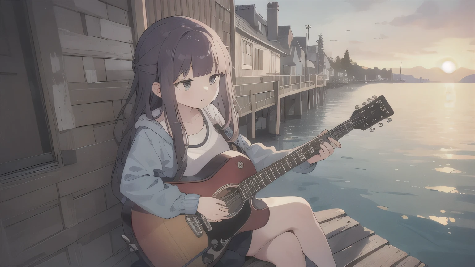 Seaside,guitar,One Girl