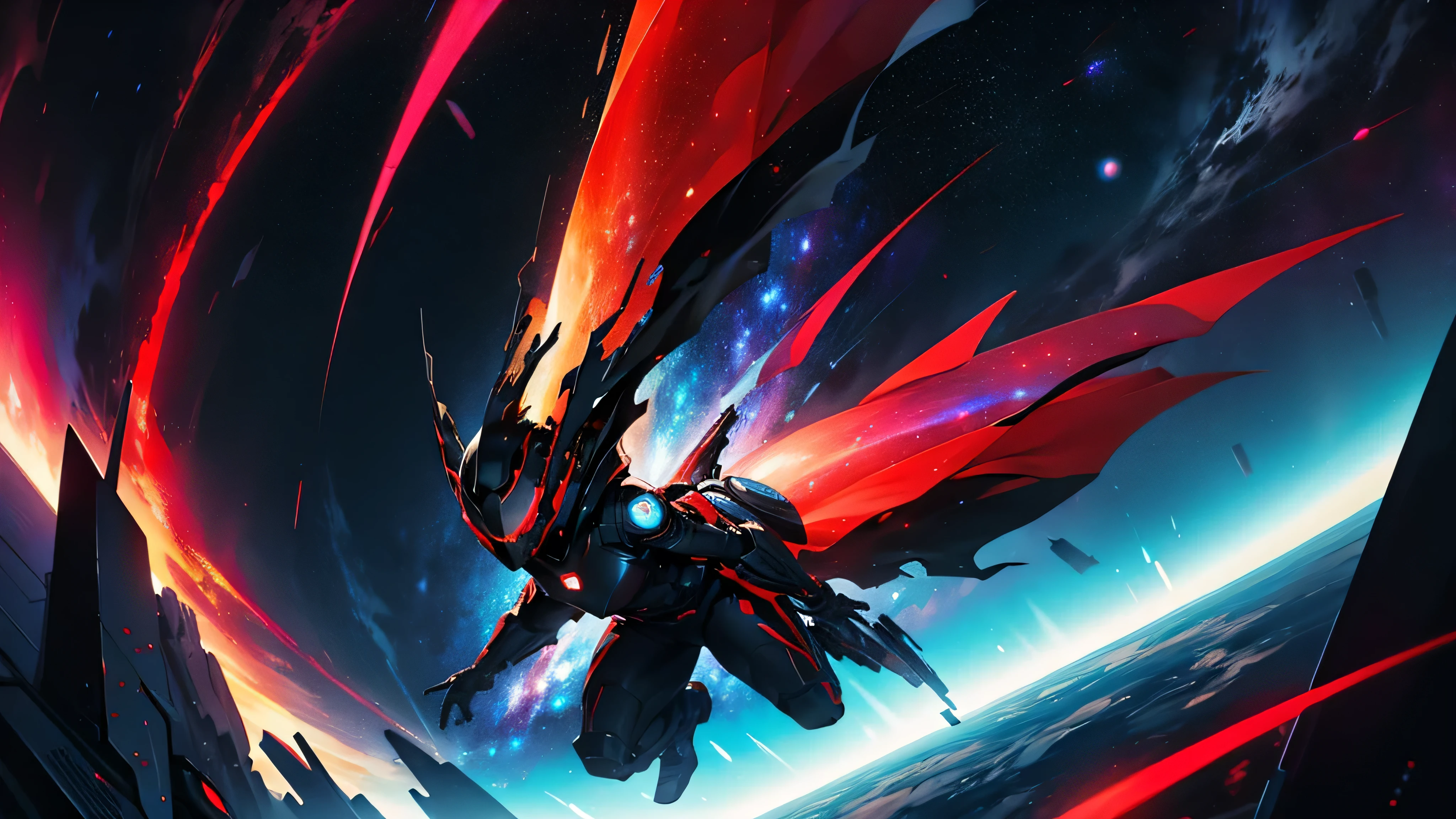 red and black space galaxy background
