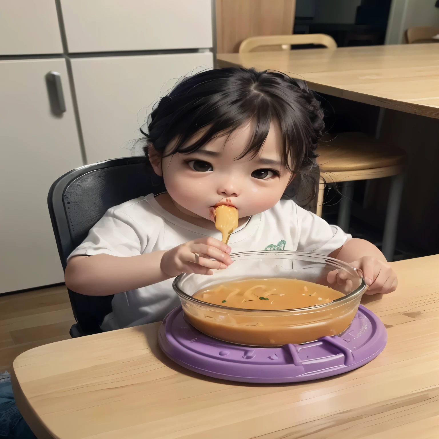 there is a  comendo a bowl of food at a table, comedor bagunceiro, embaralhamento dos namorados, comendo spaghetti from a bowl, mukbang, Healthy, eats pasta all the time, Lulu Chen, comendo noodles, comendo, garotinho, incrivelmente fofo, muita sorte, sopa, Wide neck, alexa grace, Violeta Myers, Bella Poarca, fazendo um lanche