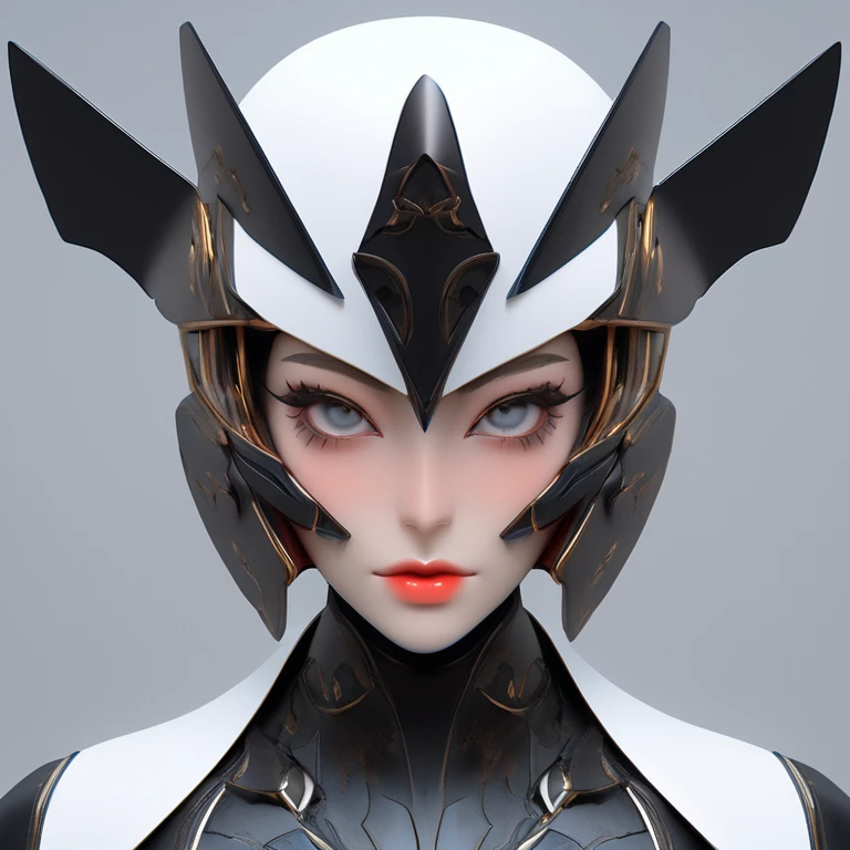 a symmetrical face, helmet, mask, detailed face, beautiful eyes, beautiful lips, high quality, photorealistic, vibrant colors, cinematic lighting, digital art, concept art