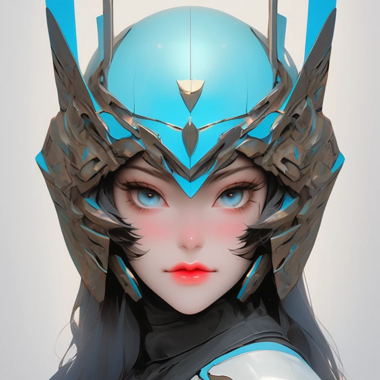 a symmetrical face, helmet, mask, detailed face, beautiful eyes, beautiful lips, high quality, photorealistic, vibrant colors, cinematic lighting, digital art, concept art