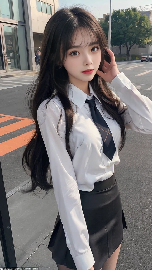 (high quality), (NSFW:1.2), Split screen vertically, (All scenes playing like cartoon cut. : 1.5), (All text is written in English.:1.5), (((screen of Chat app screen, the facebook, twitter, youtube, dating app))), 1 girl and 1 man are dating online by exchanging each photos and messages using a smartphone chatting app, 18 years old, korean, long distance relationship, they weared korean high school uniforms, whole body, a girl Focus eyes on phone screen and be happy, She upload her photos to an online community using a smartphone app, Men are crazy about her photos in online, They are sending her messages asking to chat, she are amused by their reactions, a girl has light makeup, slim figure, (a girl weared thin pantyhose : 1.4), (a girl weared slim high_school uniform_pencil skirt and blouse : 1.6), (boys and girl weared school uniform_blazer and tie), separation of cuts, separation of scenes