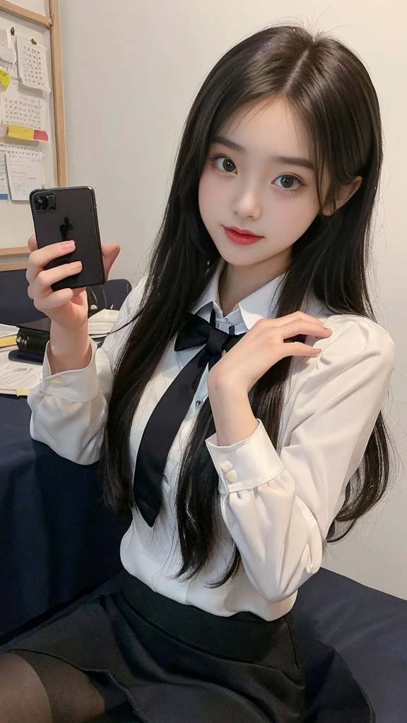 (high quality), (NSFW:1.2), Split screen vertically, (All scenes playing like cartoon cut. : 1.5), (All text is written in English.:1.5), (((screen of Chat app screen, the facebook, twitter, youtube, dating app))), 1 girl and 1 man are dating online by exchanging each photos and messages using a smartphone chatting app, 18 years old, korean, long distance relationship, they weared korean high school uniforms, whole body, a girl Focus eyes on phone screen and be happy, She upload her photos to an online community using a smartphone app, Men are crazy about her photos in online, They are sending her messages asking to chat, she are amused by their reactions, a girl has light makeup, slim figure, (a girl weared thin pantyhose : 1.4), (a girl weared slim high_school uniform_pencil skirt and blouse : 1.6), (boys and girl weared school uniform_blazer and tie), separation of cuts, separation of scenes