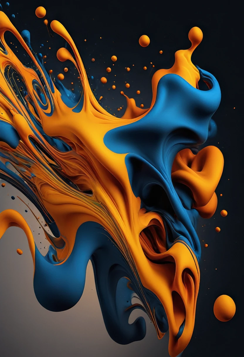 colorful art Dispersion of oil paints It&#39;s a solar wave. spinning in circles, waves