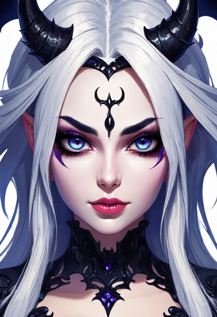 Create an image of a stunningly beautiful gorgeous perfect sexy demon girl, detailed perfect gorgeous face, detailed vibrant eyes,