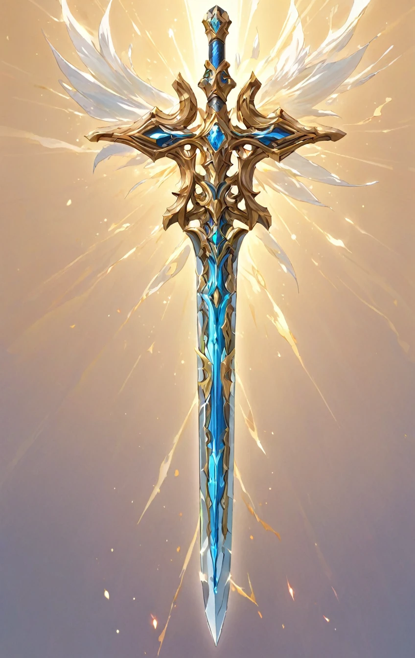 masterpiece, best quality, epic fantasy art style, simple wind sword for card game (ethereal form, blade and hilt are made of wind, wispy form), full art, full sword art, intricate details, ultra high resolution, sharp focus, HD, 8k, clear details, zoom out to get the full sword in the image, simple background, show full sword, sword centered on image to allow ample background to show