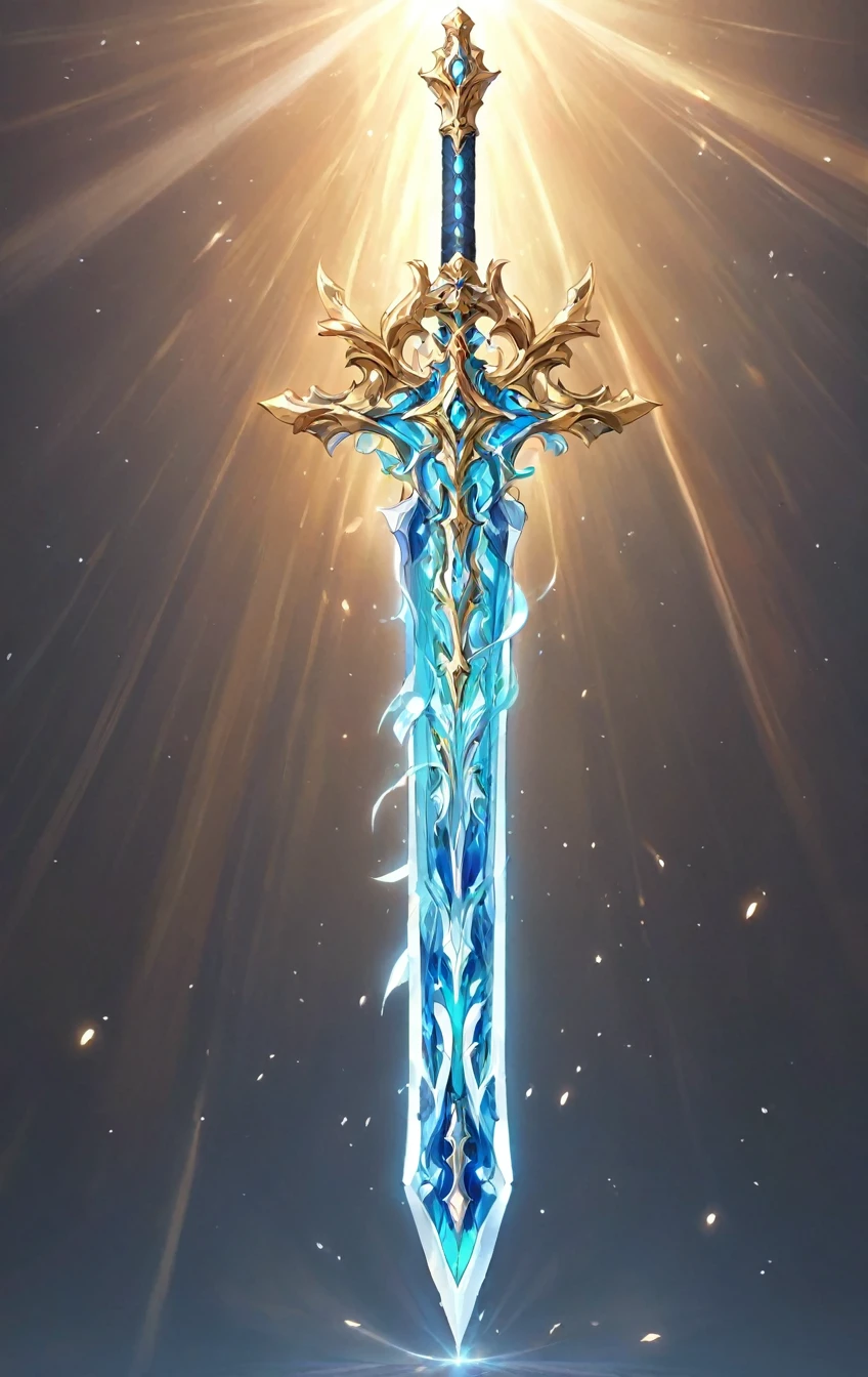 masterpiece, best quality, epic fantasy art style, simple wind sword for card game (ethereal form, blade and hilt are made of wind, wispy form), full art, full sword art, intricate details, ultra high resolution, sharp focus, HD, 8k, clear details, zoom out to get the full sword in the image, simple background, show full sword, sword centered on image to allow ample background to show