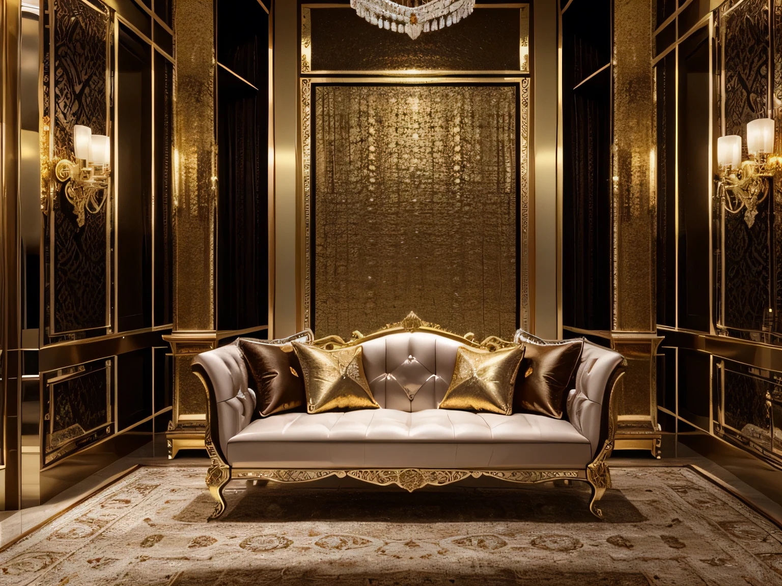 A luxurious, opulent background with rich textures and colors, gold or silver accents, and a sense of exclusivity, fitting for high-end luxury products.