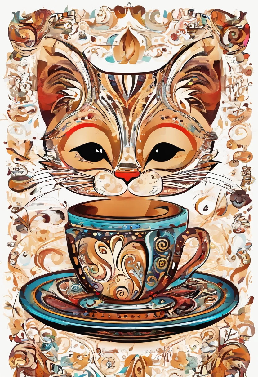 Gato con coffee