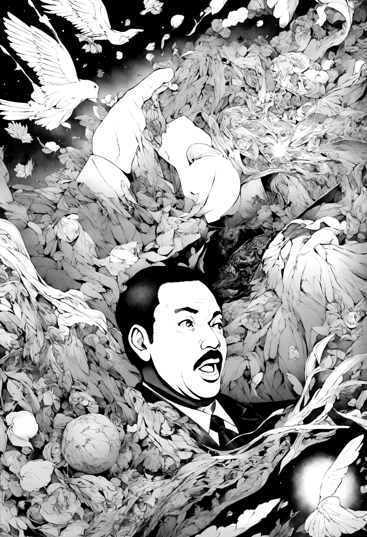 Martin Luther King JR+black and white+(coloring pages:0.8)