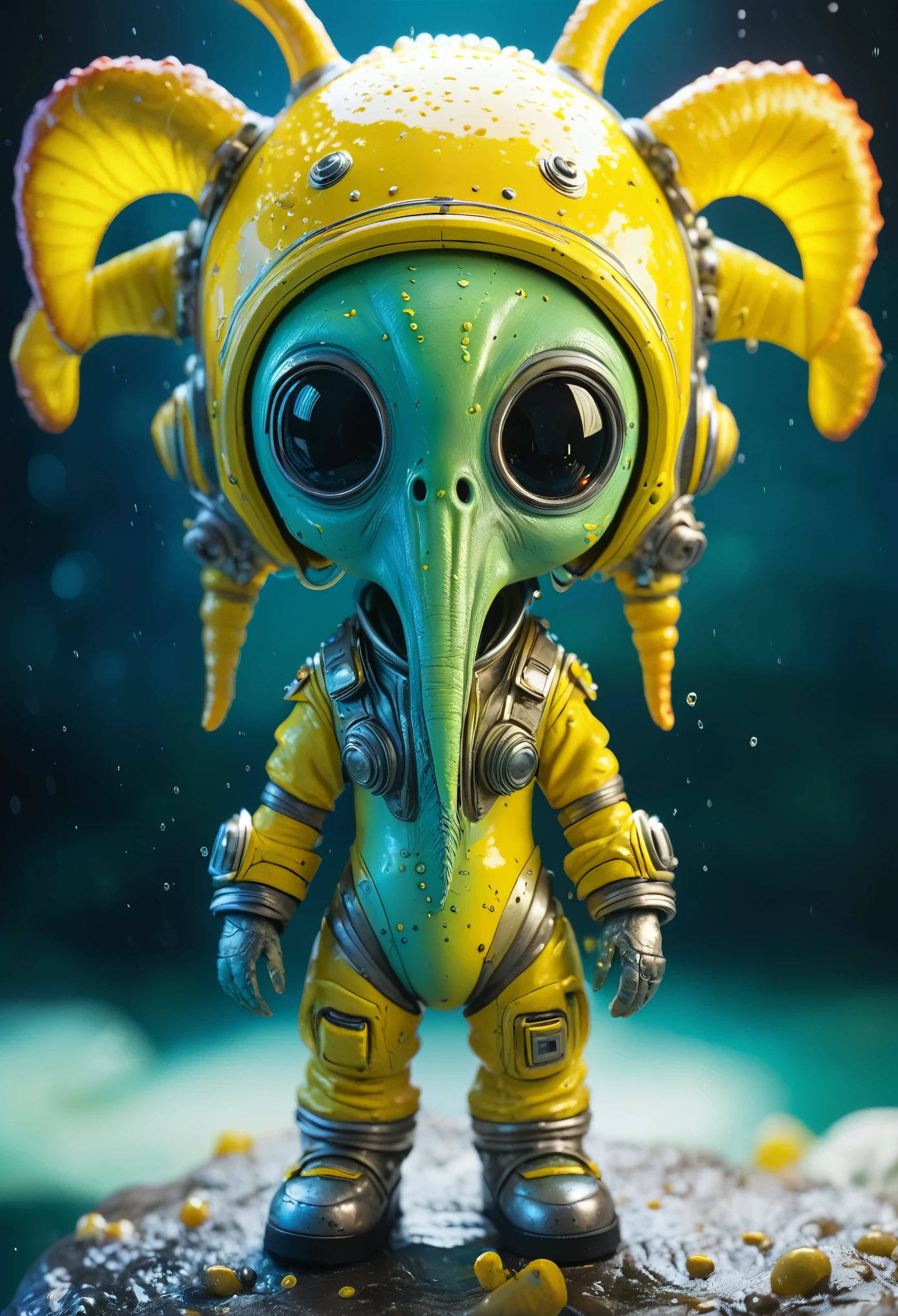 8K, ARTISTIC photogrAphy, best quAlity, mAsterpiece: 1.2), A (potrAit:1.2) Don Bluth Style  ASTRONAUT Cthulhu yellow Toon Doll, full body RAW candid cinema, cyan hair, 16mm, color graded portra 400 film, remarkable color, ultra realistic, sad admosphere, dark lighting, oppressive atmosphere, depressive colors, kodak portra 400, photograph,r, Natural Light,  Pinhead lighgts, blur reflection, Brush Strokes, Smooth, abstract, Splatter, Oil On Canvas, rainbow colors, fractal isometrics details bioluminescens : a stunning realistic photograph of wet bone structure, 3d render, octane render, intricately detailed, titanium decorative headdress, cinematic, trending on artstation | Isometric | Centered
