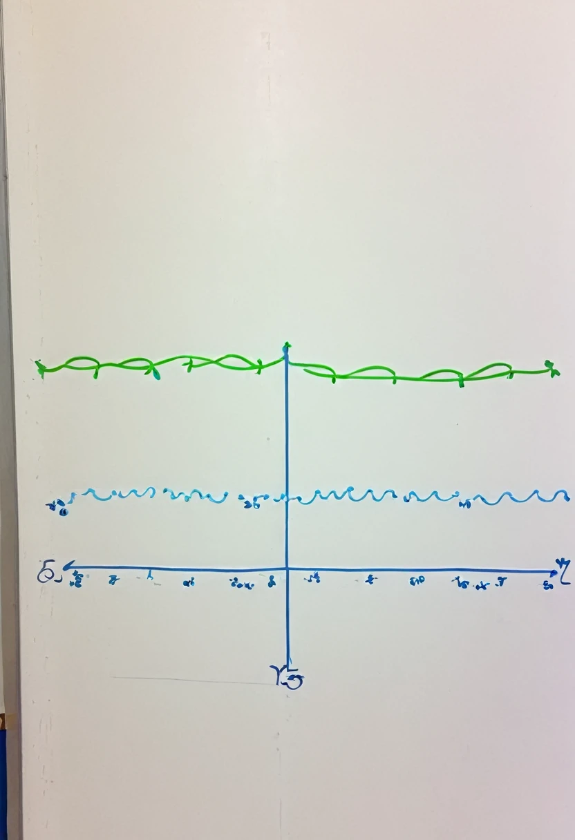 Number line drawn on the board