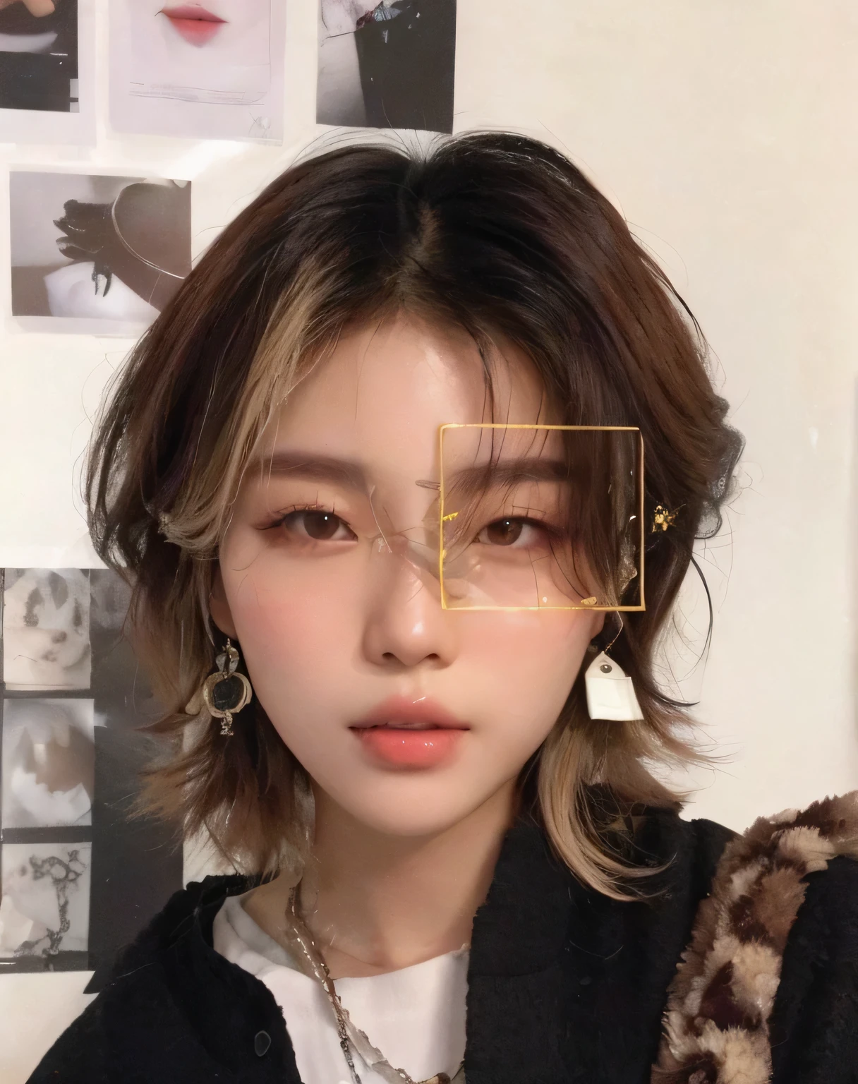 South Korean Asian Face, facciones delicadas y suaves, pale white skin