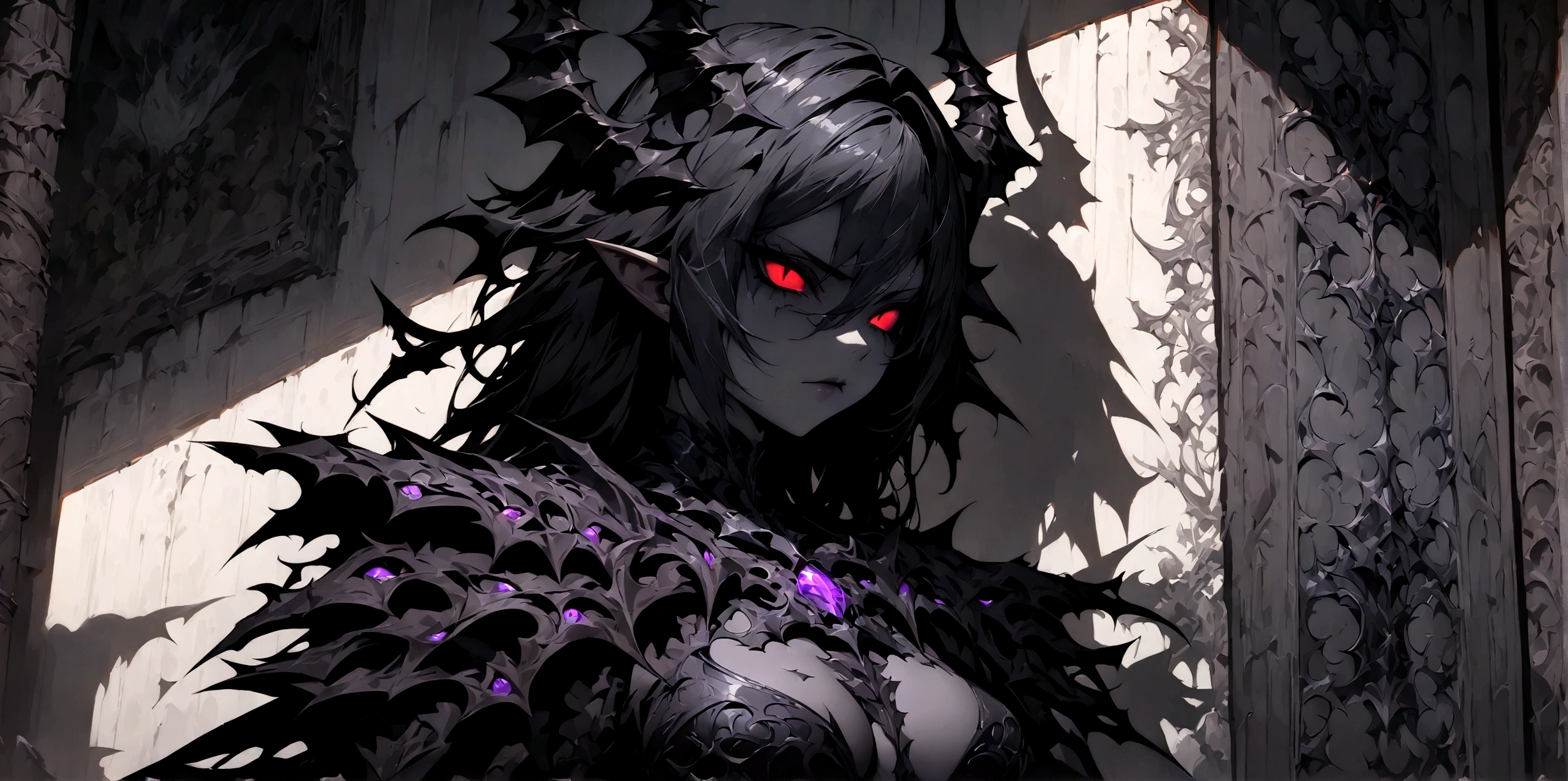 demon girl, close up, black heavy detailed clothes, art, dark and malevolent,armor, powerful and intimidating, (masterpiece, best quality, ultra-detailed, best shadow), (detailed background, dark fantasy) dramatic light, intricate details, dark and malevolent, powerful and intimidating, Dark and foreboding, malevolent force, sinister and chilling, armor, high detailed background, girl in demon slayer art, demon slayer art style, epic anime art, God pretty girl of death