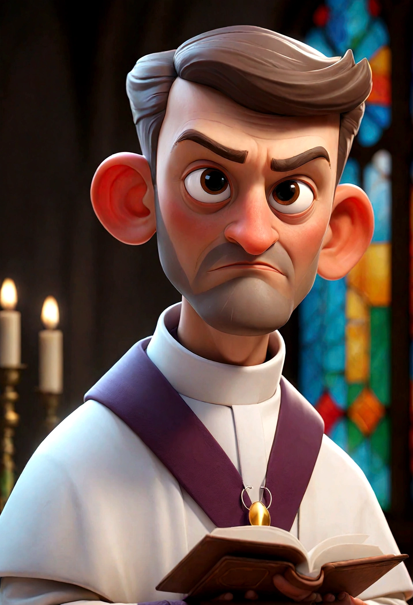 create an illustration of a priest in a version