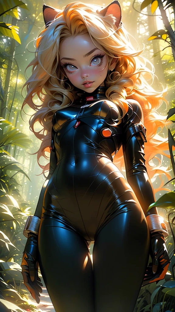 little cat girl,(((1girl))),(((little ,small tiny body,,chibi))),(((6 years old))),((cat girl with extremely cute and beautiful blond)),(((cat girl,anthro furry cute,cat-girl))),(((tail,cat tail,cat ears,thin cat tail,cat ears on head,big cat ears))),
(large breasts:1.4),bountiful breasts,fluffy breasts,H cup bust,bust up,bulging bust top,(((blond messy hair:1.35,long hair,colored inner hair,messy hair,ear breathing))),((yellow_eye)), heart-shaped_pupilsintricate eyes,beautiful detailed eyes,symmetrical eyes,big eyes:1.3,((fat)),(((lustrous skin:1.5,bright skin: 1.5,skin tanned,shiny skin,very shiny skin,shiny body,plastic glitter skin,exaggerated shiny skin,illuminated skin))),(spider lower abdomen,narrow waist,wide hip,athletic body,inflated legs,thick thighs,detailed body,(detailed face)),
cute,slutty,seductive,erotic,(((nsfw))),
((hypnobodysuit, yellow_bodysuit, latex)), ((fake_animal_ears)), ((hypnosis)),
(dynamic pose:1.0),solo focus,happy,(centered,scale to fit dimensions,Rule of thirds),
((cute forest)), ((orange forest:1.5)),scenery:1.25,((intricate scenery)),((cute forest background)),puddles, scenery:1.25,((sunset, golden hour)),
(Glossy fantasy ornaments),highres,sharp focus,(ultra detailed,extremely detailed),(photorealistic artwork:1.37),(extremely detailed CG unity 8k wallpaper),(((vibrant colors,vibrant theme))),(intricate),(masterpiece),(best quality),artistic photography,(photography taken by sldr),(intricate background),perfect rendered face,perfect face details,realistic face,photo realistic,((intricate detail)),(((realism))),