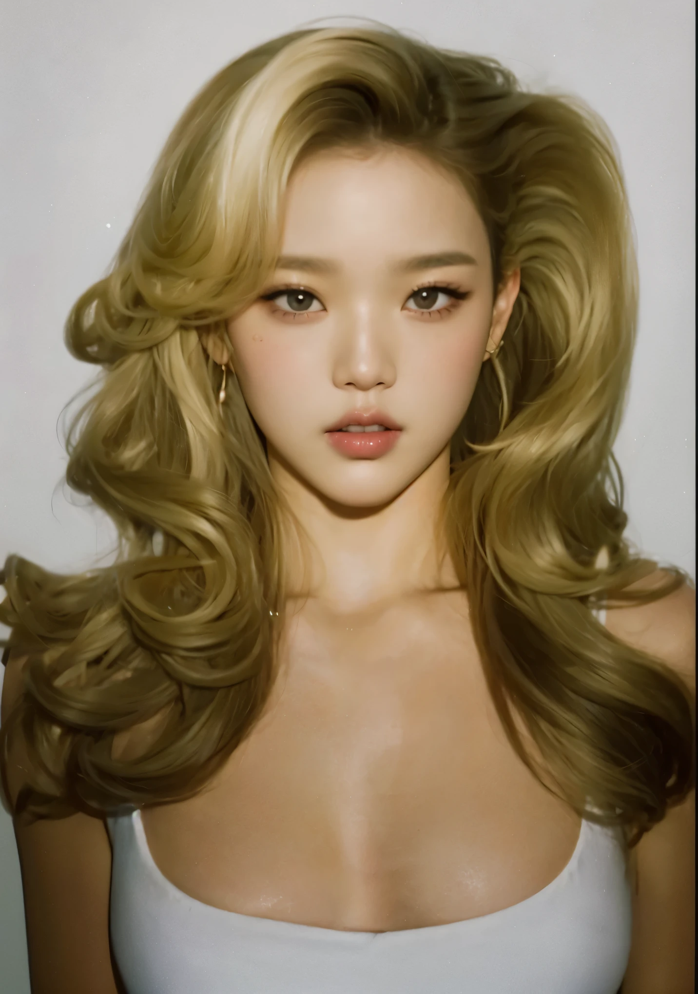 Wonyoung from IVE face, foto realista, ultra HD, 8k, big juicy lips