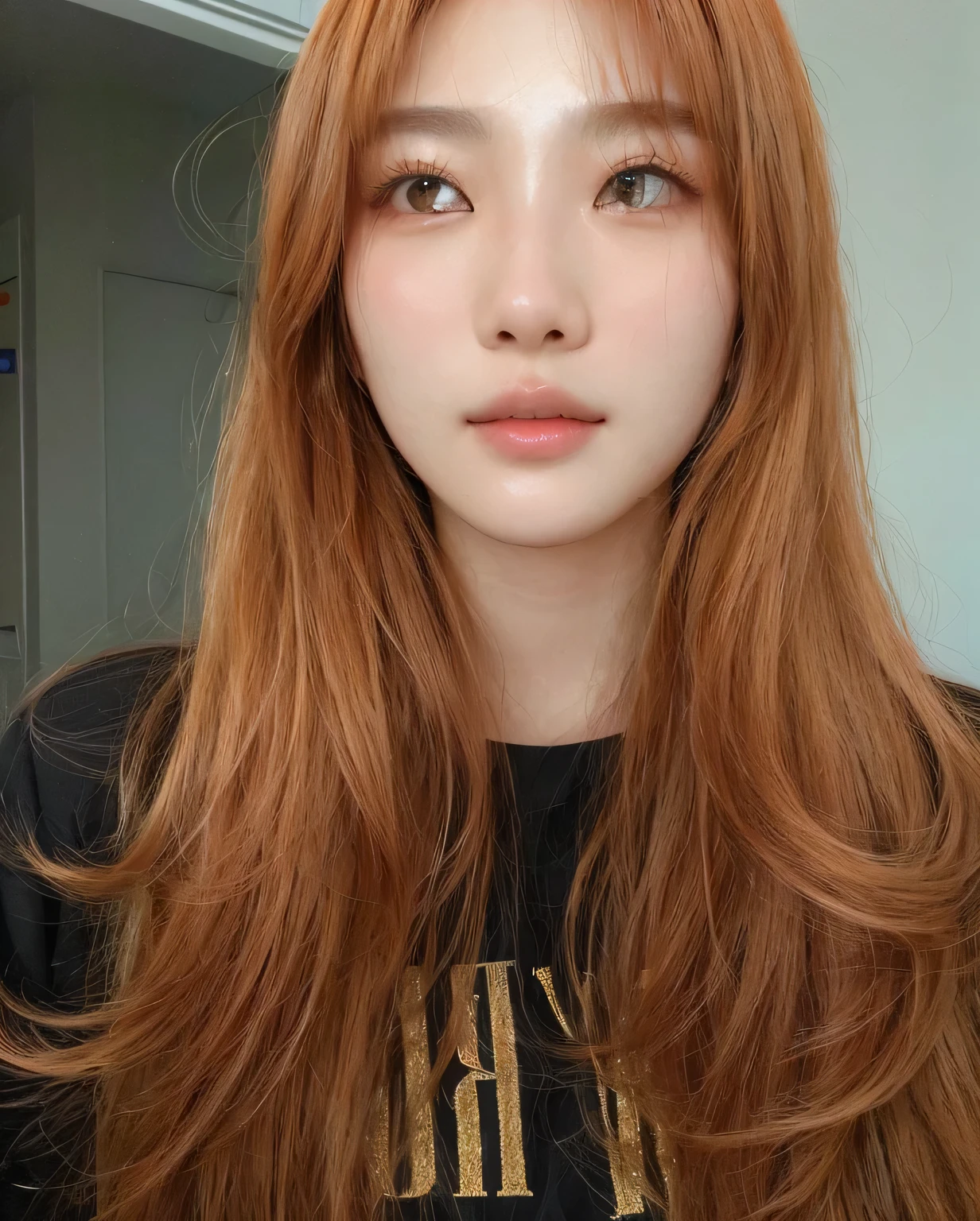 South Korean Asian face with soft and delicate features, pale fair skin