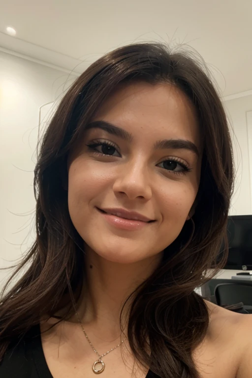 un selfie d'une jolie jeune femme, prise avec l'appareil photo de l'iPhone in a legging at the gym