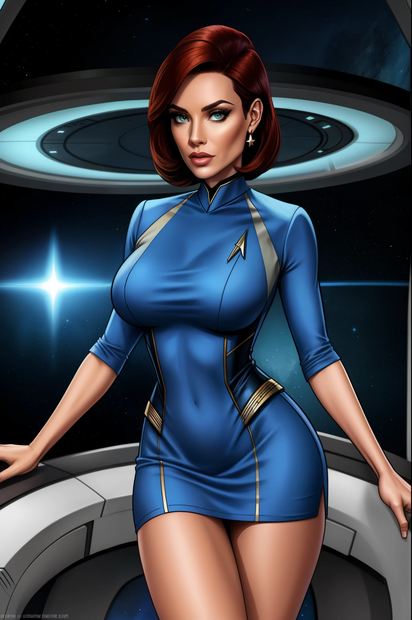 star trek, woman in short dress