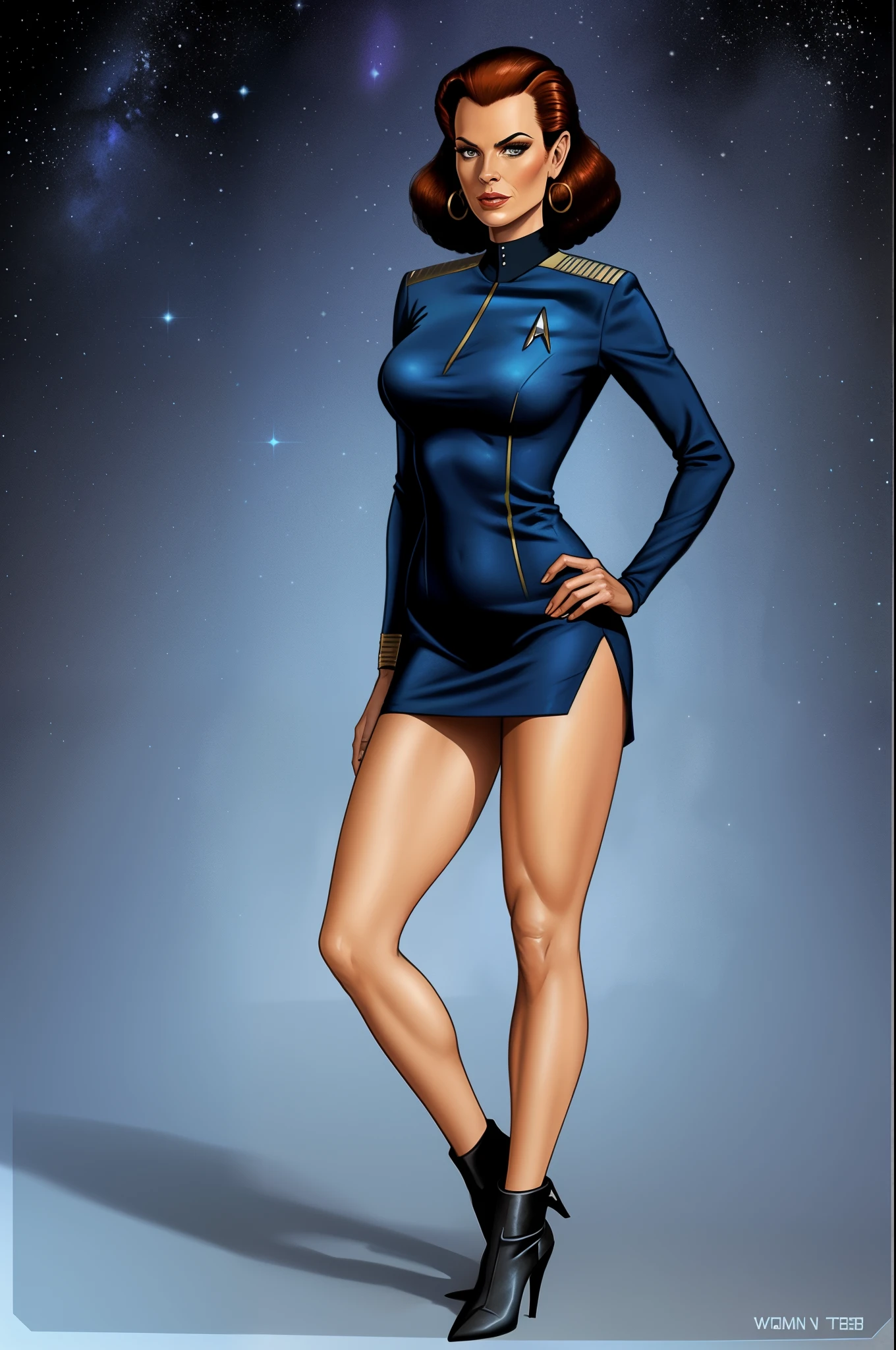 star trek, woman in short dress