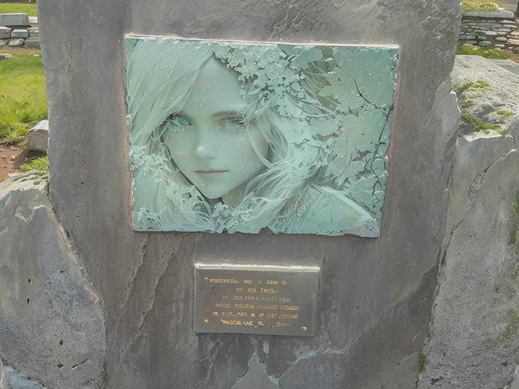 there is a plaque on the side of a stone monument, brilliant detail, etched relief, added detail, close up view, impressive detail, close up shot, excellent detail, great detail, artist unknown, very artistic, marker, close up portrait, rich detail, bas relief, masterpiece work of art, very detail, portrait n - 9, portrait close up, closeup shot