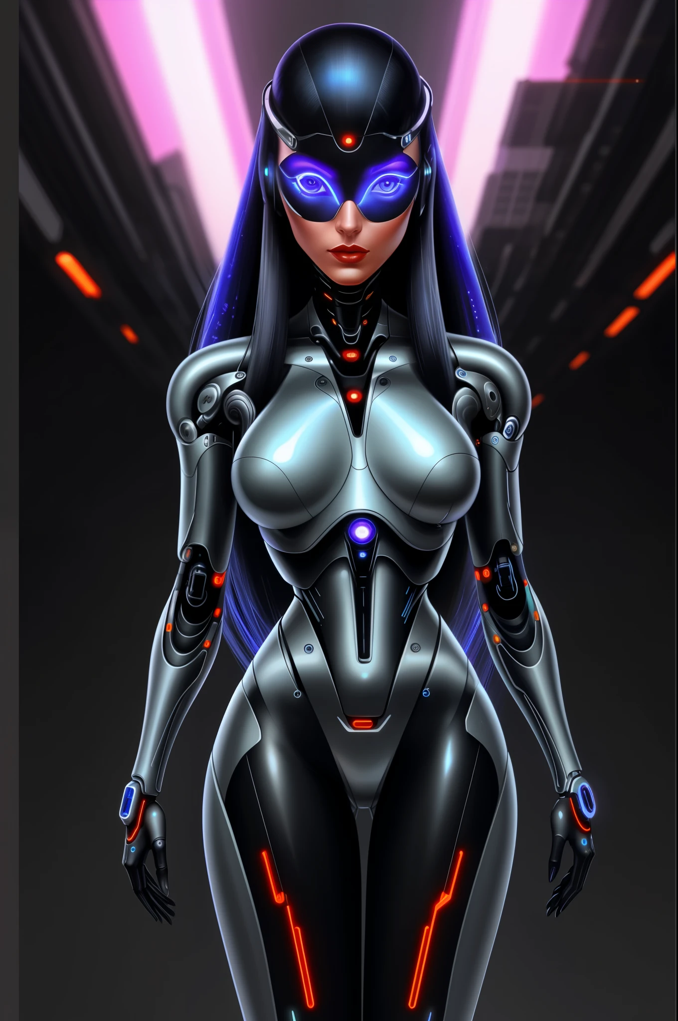 A beautiful futuristic cybernetic girl with hair with strands of neural networks, Futurism, UHD, super detail, best quality, 8k