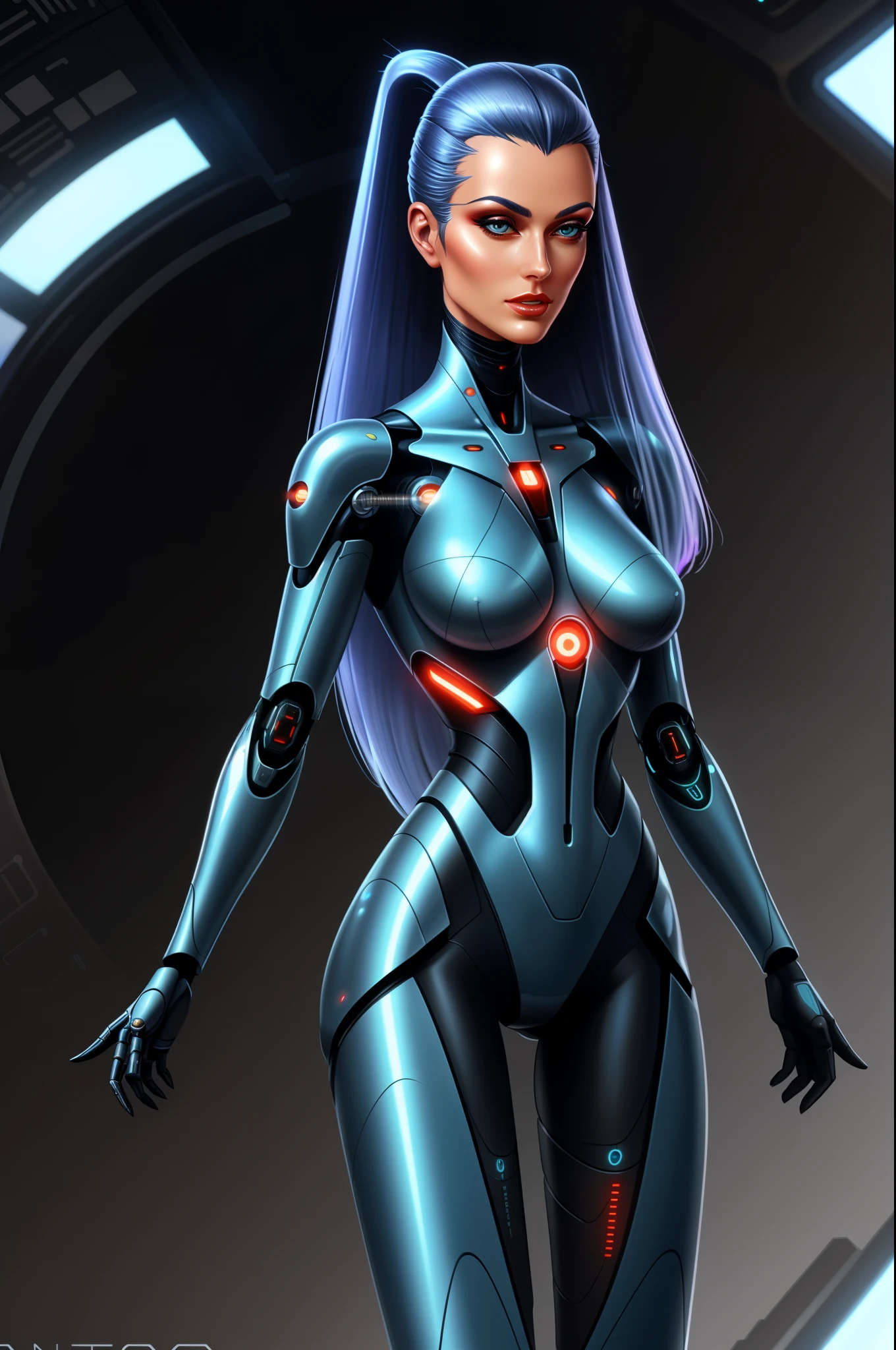 A beautiful futuristic cybernetic girl with hair with strands of neural networks, Futurism, UHD, super detail, best quality, 8k