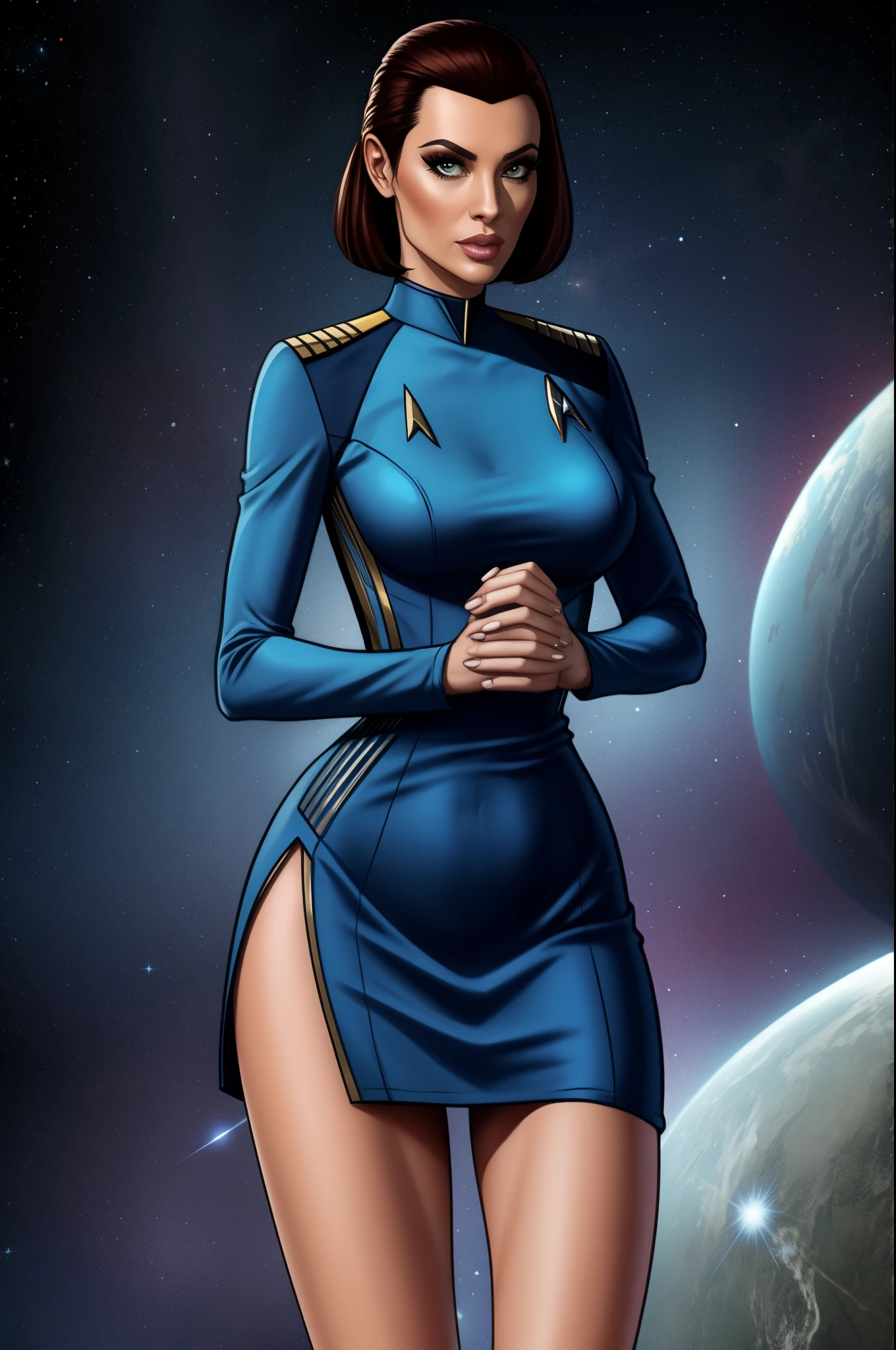 star trek, woman in short dress