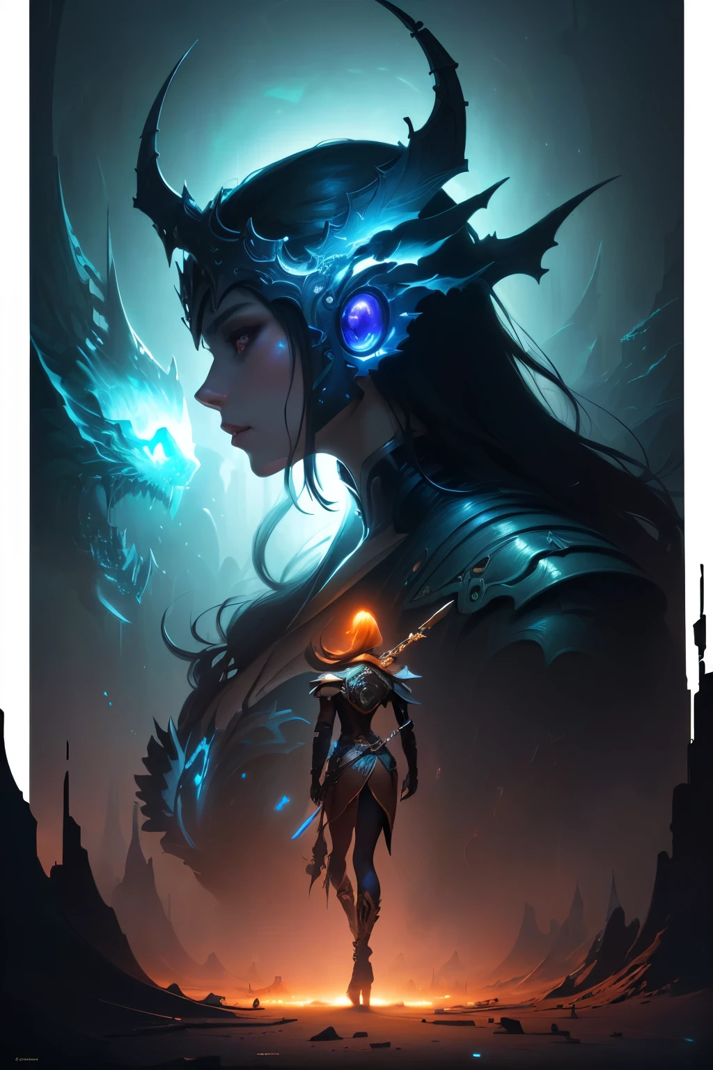 masterpiece, best quality, (extremely detailed CG unity 8k wallpaper), (best quality), (best illustration), (best shadow), absurdres, realistic lighting, (Abyss), beautiful detailed glow, art by PeterMohrBacher,